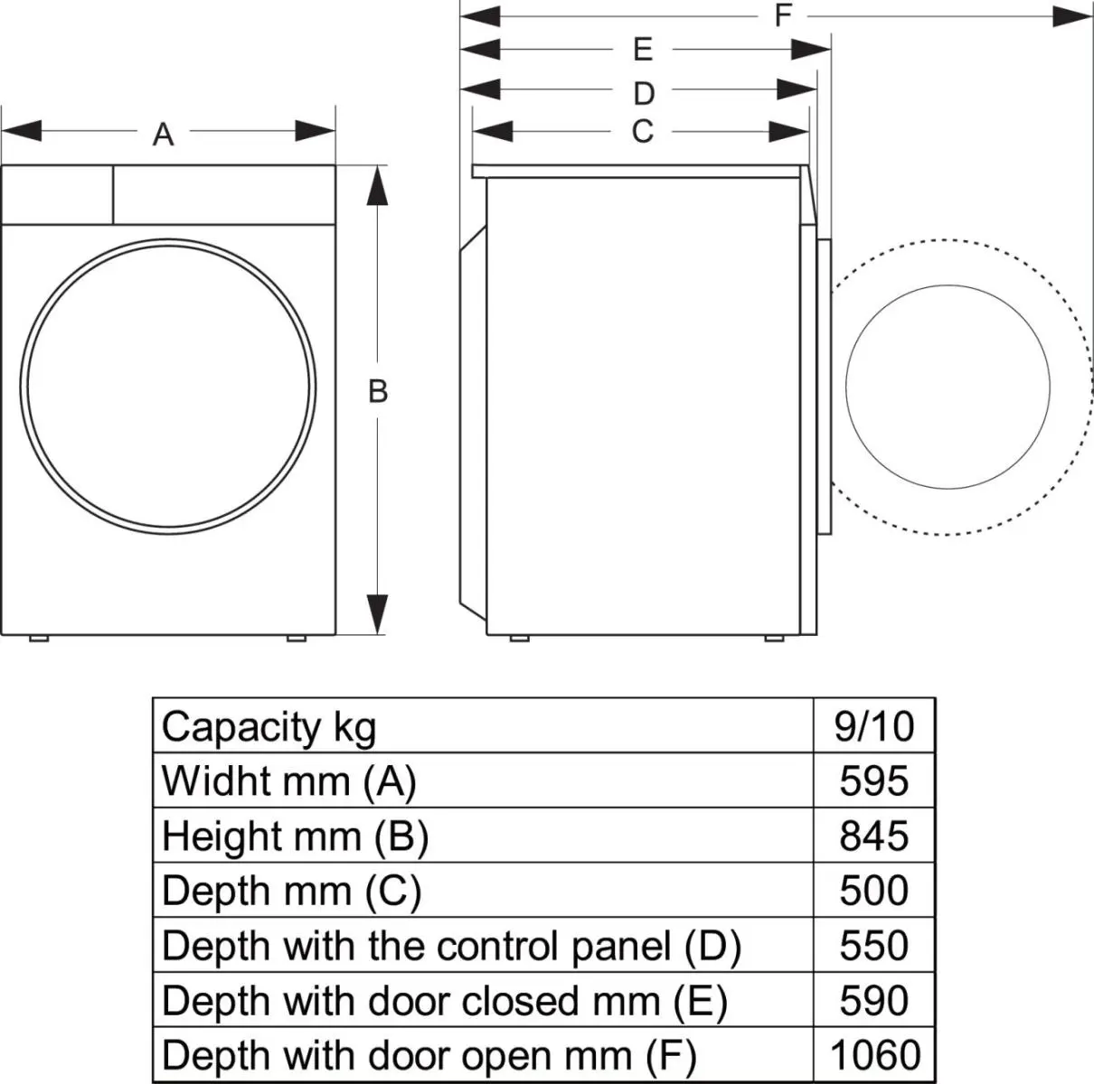 Pralni stroj Hisense s funkcijo Auto Wash, 9 kg WF3S9045BW3