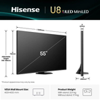 Hisense 55U8Q 55" ULED MiniLED Smart TV 4K 165 Hz
