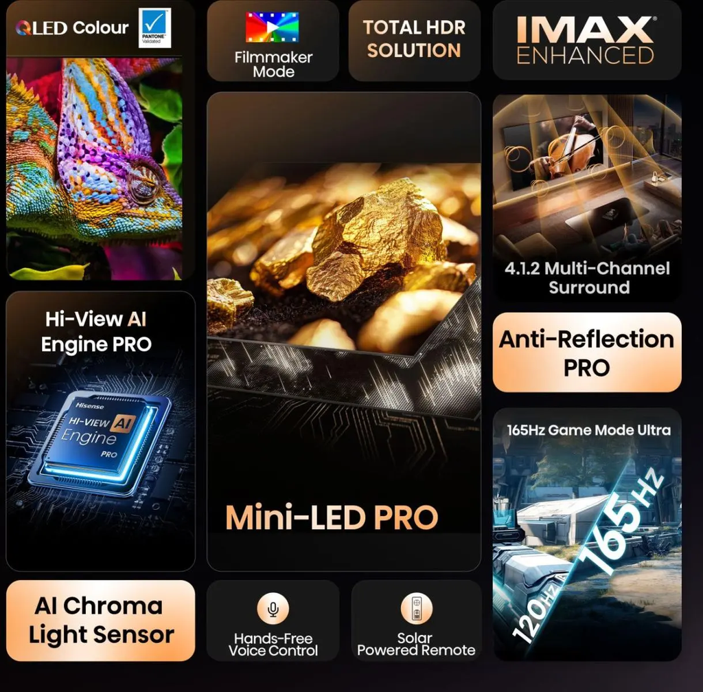 Hisense 55U8Q 55" ULED MiniLED Smart TV 4K 165 Hz
