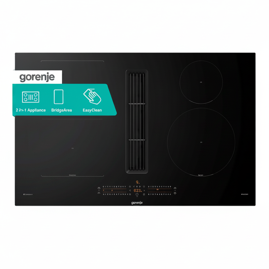 Indukcijska kuhalna plošča z napo Gorenje G600, 83 cm GEH8432BSCWF