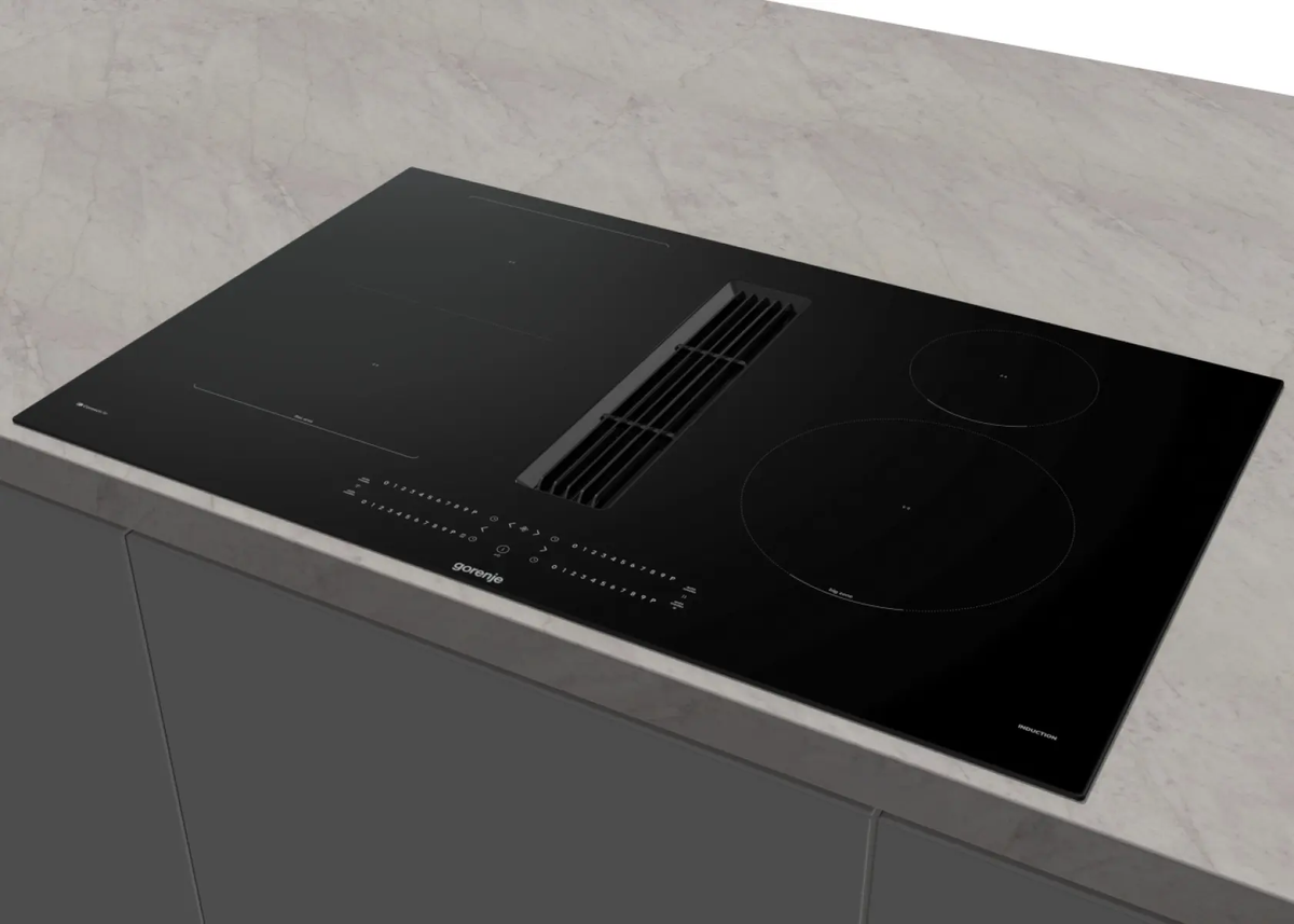 Indukcijska kuhalna plošča z napo Gorenje G600, 83 cm GEH8432BSCWF