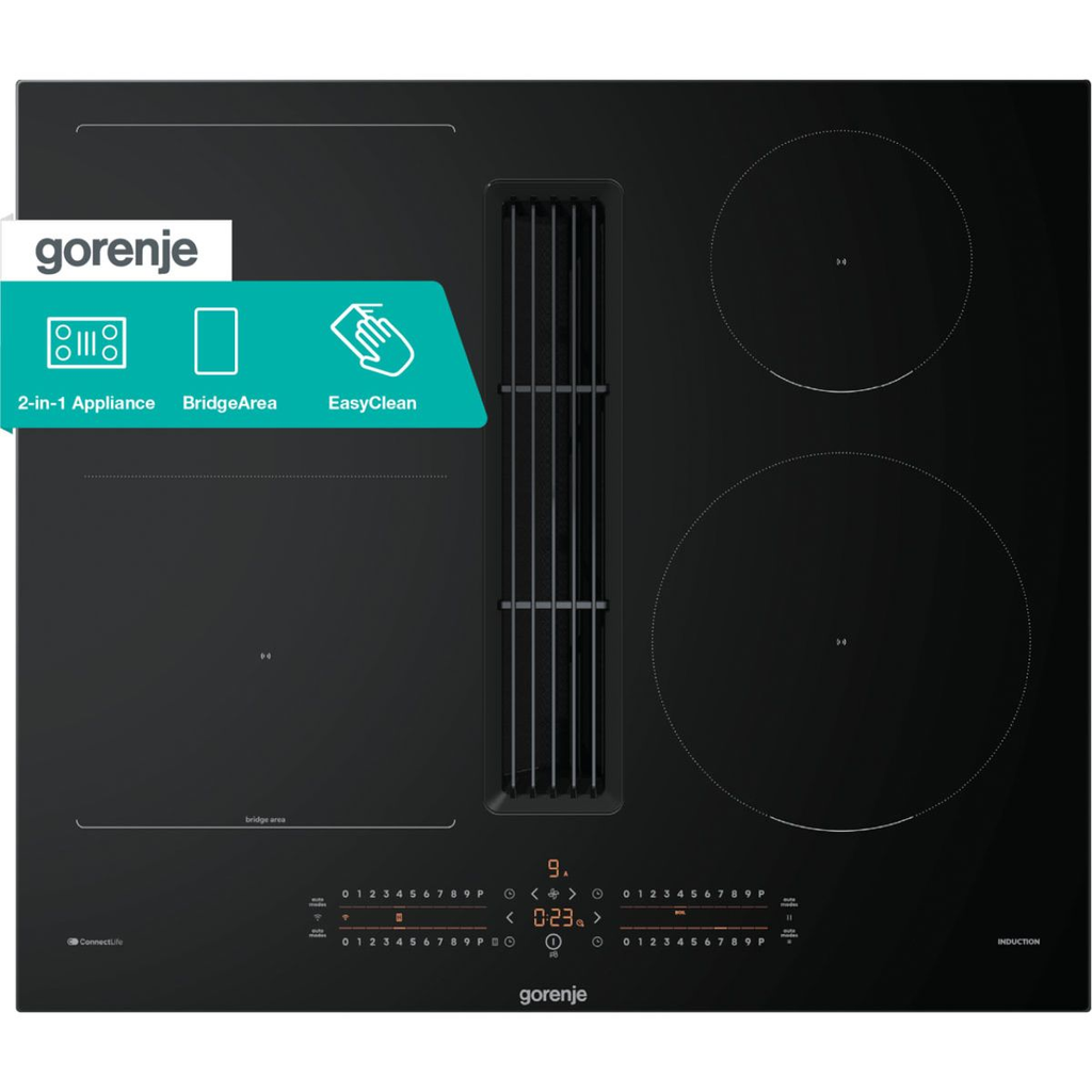 Gorenje G600 induktionskogeplade med udsugning, 60 cm GEH6432BSCWF